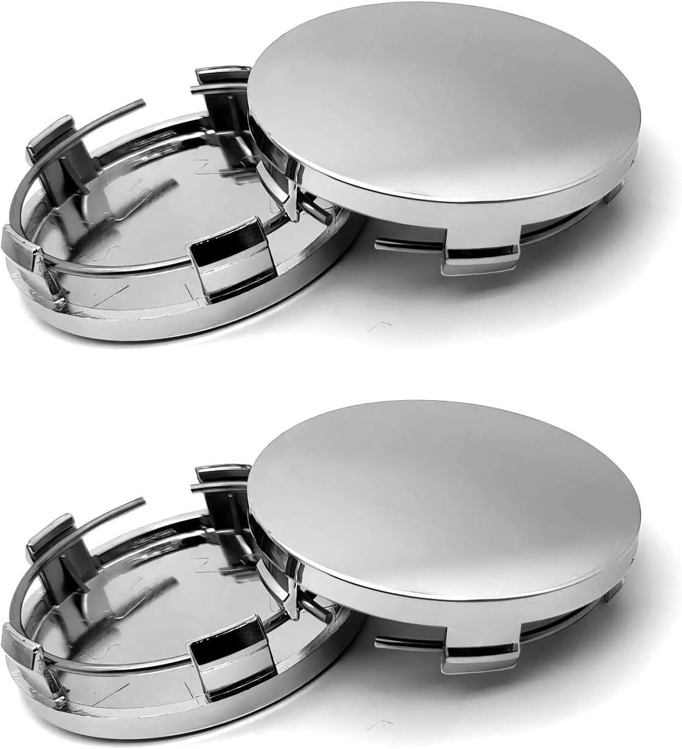 4 PCS Car Wheel Center Hub Cover, 60MM/2.36In Outer Diameter and 56MM/2.2In Inner Diameter, Snap-in Vehicle Rim Hub Caps Accessories (Silver)