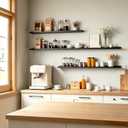 Black Floating Shelves for Wall Decor, 30 in Shelf with Lip Set of 2, 29.9in