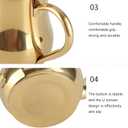 17oz 500ml Stainless Steel Teapot with Removable Infuser, Stovetop Dishwasher Safe Gooseneck Small Tea Pots for Loose Leaf & Tea Bags (Gold)