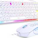 Gaming Keyboard and Mouse Combo, K1 RGB LED Backlit Keyboard with 104 Key for PC/Laptop(White)