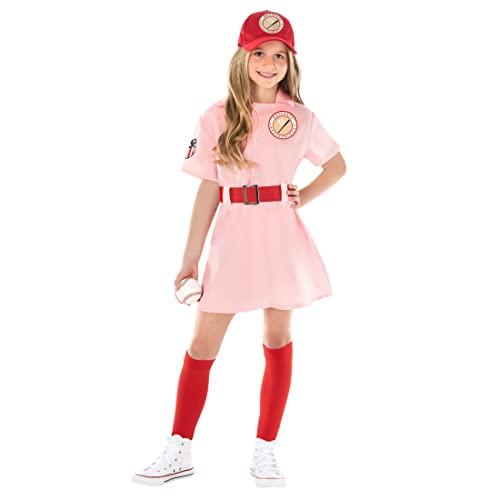 Morph - Pink Baseball Costume For Kids, Baseball Player Costume, Softball Halloween Costumes For Girls, Movie Character Halloween Costumes For Girls And Toddler, 7-9 Years