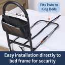 Medline Bed Assist Bar with Storage Pocket, Height Adjustable Bed Rail for Elderly Adults, Assistance for Getting In and Out of Bed at Home
