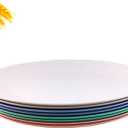 Wheat Straw Plates - 10 inch Plastic Plates Reusable - Unbreakable Microwave Safe Dinner Plate set of 8 - BPA Free Dishwasher Safe Flat Plate for Kitchen, Kids, Outdoor (Assorted)