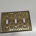Amerelle Filigree Triple Toggle Cast Metal Wallplate in Antique Brass