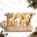Bucherry Christmas Nativity Scene Ornament 3D Wooden Joy LED Christmas Decorations for Indoor Religious Rustic Nativity Scene Ornaments Decor for Shelves Tables Fireplace