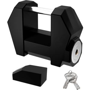 DEEAGLE Trailer Lock, Wide 1.2 Span, 1/4 Dia Trailer Coupler Tongue Lock, Wide Trailer Locks, Boat Trailer Locks for Towing Trailer Security, Black