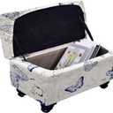 FUANGUI Ottoman Cover Stretch Storage Ottoman Bench Slipcover Printed Folding Storage Bench Ottoman Cover Footrest Stool Slipcover Footstool Protector Cover with Elastic Bottom, Large (15)