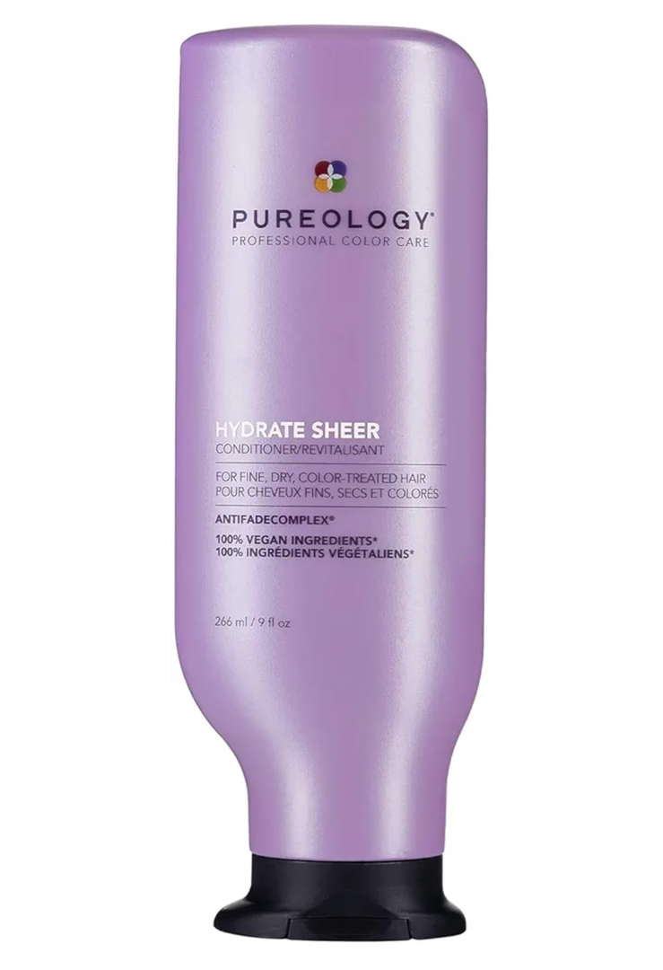 Pureology Hydrate Sheer Conditioner - Lightweight Hydrating Conditioner For Fine or Dry Color-Treated Hair, Silicone-Free & Vegan