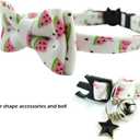 Pipidog Cat Collar Breakaway with Bell and Accessories, Printing Kitten Collar Bowtie for Kitty 19 Colors Adjustable 7.5-11in(Watermelon)