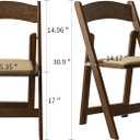 Wooden Folding Chair with Soft Cushion, Simple and Stylish, Comfortable and Durable, Suitable for Weddings, banquets and Events,Classic-Fruitwood, Set of 2