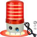 Industrial Warning Light LED Rotating 110V-120V AC Red for Public Emergency Alarms Indoor/Outdoor Safety Siren with Volume Adjustment and Buzzer