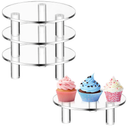 Memorywuu 3 Pcs 6 Inch Round Acrylic Risers Display Stands Small Clear Round Acrylic Display Riser for Cake Food Jewelry Figurines Collectibles Table Decor Organizer