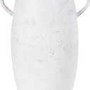 Deco 79 Metal Decorative Vase Centerpiece Vase with Antique Distressing and Terracotta Accents, Flower Vase for Home Decoration 13" x 9" x 24", White (CONVENIENTLY SIZED)