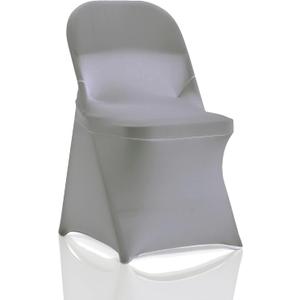 bricia 12 PCS Grey Stretch Spandex Folding Chair Slipcovers, Dining Room Chair Covers Stretch Chair Slipcovers Protector for Wedding, Banquet, and Party