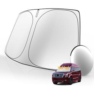 Windshield Sunshade for 1996-2025 Chevrolet Chevy Express Cargo Van 1500 2500 3500 4500 LS LT Winter Accessories Front Window Sun Shade Custom Sunscreen Double Layers Design