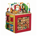 Battat - Activity Cube With Farm Theme - Educational Wooden Toys For Toddlers And Kids - 1 Year +, Red