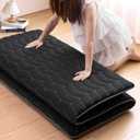Premium Foam 3.2" Thick Japanese Futon Floor Mattress - Queen Size 60"x80" 100% High-Density Foam,Comfortable Sleeping Pad,Tatami Mat for Dorm,Bedroom or Guest RoomBoys Girls Dormitory Pads(Black)