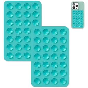 3 Pack Suction Cup Phone Case Mount Double-Sided,Silicon Sticky Phone Stand for iPhone and Android, Hands-Free Strong Grip Holder for Selfies and Videos - Light Green,