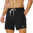 AIMPACT Men's 5" Athletic Shorts with Pockets & No Liner, Gym & Running (Black, S)