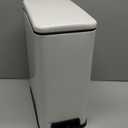 Arlopu 13.2 Gal Slim Kitchen Trash Can with Lid, 50L Stainless Steel Garbage Can, Large Kitchen Rubbish Can, Step Trash Bin w/Foot Pedal and Inner Bucket, Bathroom Trash Can Airtight,White