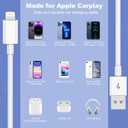 5 x Car Carplay Cable,USB A to Lightning Cable Compatible for iPhone 14 13 12 11 Pro Max XR XS X 8 7 6 Plus SE iPad iPod Air Mini Car Charger Cord3FT iPhone Charging Cord