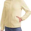 TBMPOY Womens Polar Fleece Jacket Full Zip Warm Winter Jackets with 4 Pockets Lightweight Hiking Outdoor Thermal Coat (L)