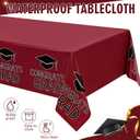 2 x Tenceur Claret and Black Graduation Party Decorations Set 2026 Graduation Card Box Tablecloth and 50 Pack Advice Cards for Guests Welcome Table Graduate Party Favors Decor Supplies Gifts