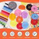 Tanstic 20Pcs 1.9 Inch Resin Buttons Resin Sewing Buttons 10 Mixed Colors 4 Hole Button with Embroidery Thread, Sewing Needles for Sewing Crafts DIY