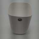 Bathroom Trash Can, Plastic Rectangular Garbage Can with Trash Liner Holder for Bedroom, Living Room, Small Indoor Waste Basket, 7L, White (( New Model ) White)