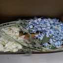 10 Pcs Delphinium Artificial Flowers for Decoration, 33.86 Inch Long Stem Larkspur Fake Flowers Light Blue Faux Silk Bouquets for Tall Vase Wedding Home Decor Floral Arrangements(White+Blue)