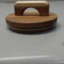 Antrader Wooden Storage Lids,4Pcs 102mm/4 inch Acacia Wooden Storage Canning Ball Jar Lids with Handlle,Wooden Lids