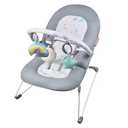 Q-MIULIKE Portable Baby Bouncer Chair with 3 Plush Toys, Soft Fabric, 0-9moths, <20lbs, Neutral Design