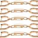 VILLCASE Shoe Chain Buckles 3.14 Inch Alloy Decorative Buckles for Shoes Bags Clothing Diy Accessories 5 Pack Gold Clasp Replacement for Fashion Crafts