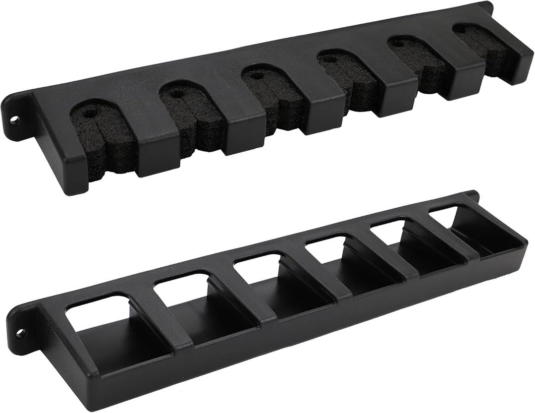 Fishing Rod Holders Vertical Rod Rack, Fishing Pole Holders for Garage, Wall, Ceiling Rod Stand, Black (1 Pair Black)