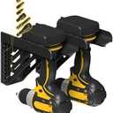 Drill Holder - Power Tool Organizer/Hanger - Wall Mount W/Hex Bit Holder for Cordless Powertools, Impact Drills - Compact Garage Storage Dock