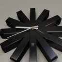 Umbra Ribbon Modern 12" Wall Clock, Silent Non Ticking Battery Operated Quartz Movement, Black