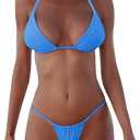 XUNYU Thong Bikini Sets for Women - Brazilian Micro String Bikinis Sexy Two Piece Swimsuit Triangle Top Halter Bathing Suits S