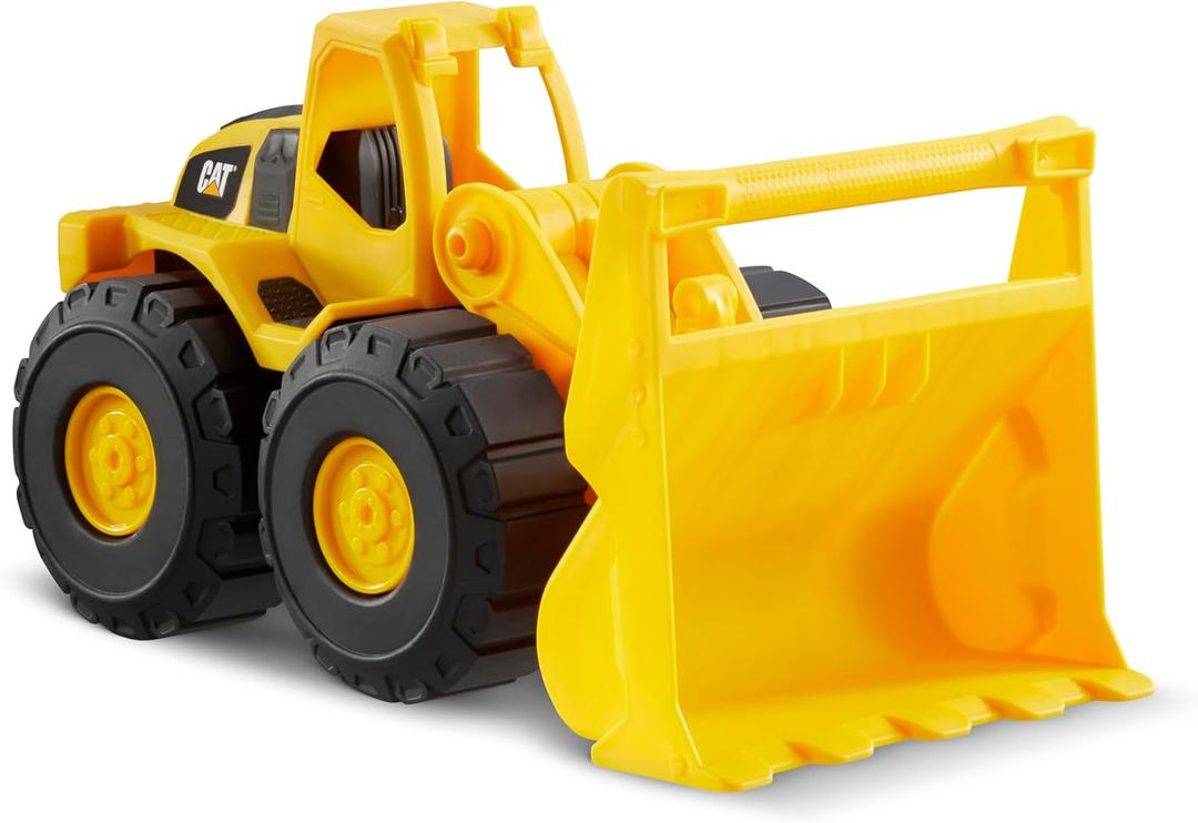 CAT Construction Toys, Construction Fleet 10" Front Loader Toy - HeavyDuty Plastic, Working Bucket & FreeRolling Wheels, Indoor/Outdoor Sandbox Vehicle for Toddlers & Kids Ages2+