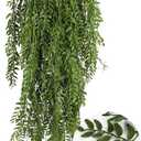 RECUTMS 2 Pcs 3.7Ft Hanging Fake Plants Faux Ferns Ivy Willow Vine Leaves Wall Greenery Artificial Vine Plastic for Spring Home Garden Wedding Party Indoor Outdoor Easter Decorations(Green)