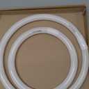 FC16T9/WW 40 Watt and FC12T9/WW 32W Set, 2700K Soft White, 16'' T9 40W Circline Light Bulbs, 12 inch 32 Watt Circular Fluorescent Tube, Round Fluorescent Bulb CRI 82, 5700 Lumen G10q