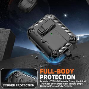Compatible with AirPods Pro 2nd/1st Generation Case with Phone Stand,Full Drop Protection Automatic Snap Switch Design