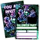 4" x 6"Halloween Invitation Card - 20 Fill-in Cards With Envelopes Wine Glass Skull Pattern Party Invitation Card - Applies To Costume Party, Scary, Birthday Invite Cards, Party Supplies - A06