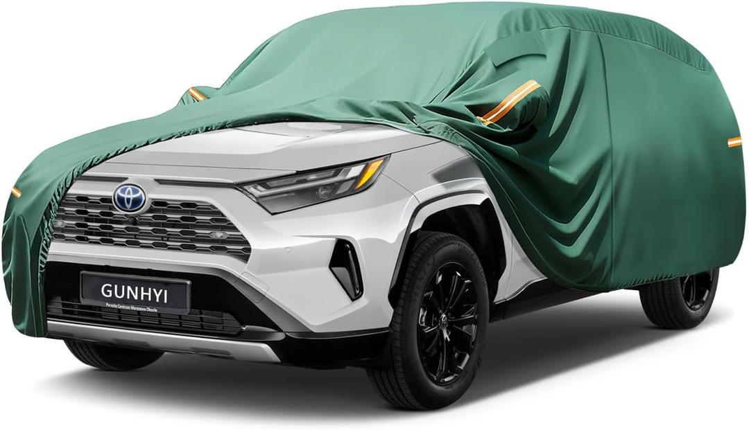 GUNHYI Car Cover Custom Fit Toyota RAV4 (2005-2025) Waterproof All-Weather, 16-Layer Heavy Duty Full Exterior Cover with Vents, Spare Windproof Straps & Towel, Winter Snow/Ice/Rain Protection