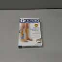 Truform 15-20 mmHg Compression Stockings for Men and Women, Knee High Length, Open Toe, Beige, Large