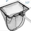 Aquarium Fish Net 10.8"x16.3" Rectangular Fish Net with 5.5"-16.3" Handle | Fine Mesh Nylon Fish Tank Accessory with Extendable Telescopic Plastic Handle