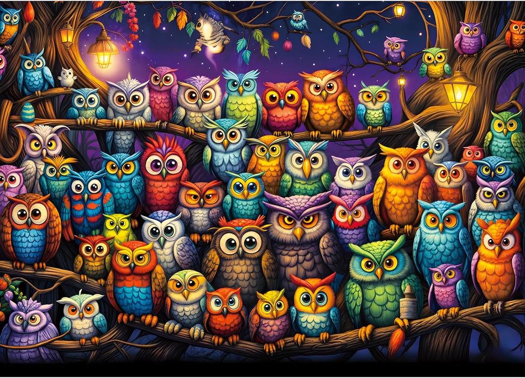 Owl Family Puzzles for Adults 1000 Pieces, Jigsaw Puzzles for Adults 1000 Piece, Challenging Game Toys, Impossible Puzzle, Family Decoration Puzzle Owl Family Puzzles for Adults 1000 Pieces, Jigsaw Puzzles for Adults 1000 Piece, Challenging Game Toys, Impossible Puzzle, Family Decoration Puzzle