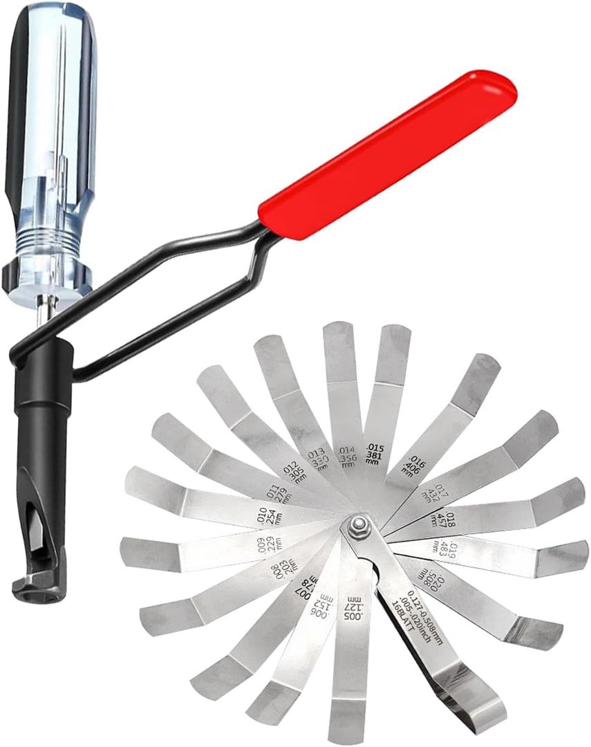 Valve Lash Adjustment Tool for 10mm Jam Nut,with Angled Feeler Gauge, Slotted Valve Adjusting Stud, Compatible with Honda,Toyota,Nissan and Other Japanese Car Engines