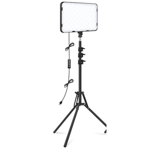 1 Pack LED Video Light with 63'' Tripod Stand, Obeamiu 2500-8500K Dimmable Photography Studio Lighting for Video Film Recording/Collection Portrait/Live Game Streaming/YouTube Podcast, USB Charger