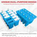 Miaowoof Homemade Popsicle Molds, 10-Cav Non-BPA Silicone Ice Pop Maker, with 50 Sticks, 50 Bags, 10 Reusable Sticks, Funnel, Brush and Ice Pop Recipe (Blue)