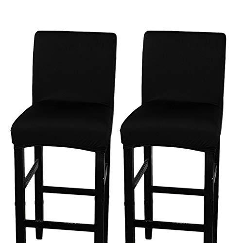 LJNGG 2 Pack Chair Cover Slipcover Counter Stool Covers Dining Room Kitchen Bar Stool Cafe Furniture Chair Seat Cover Stretch Protectors Only Chair Cover(Black)